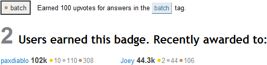 Batch badge on Stack Overflow