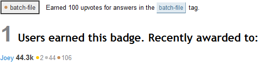 Batch-file badge on Stack Overflow
