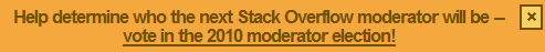 Stack Overflow moderator election information bar